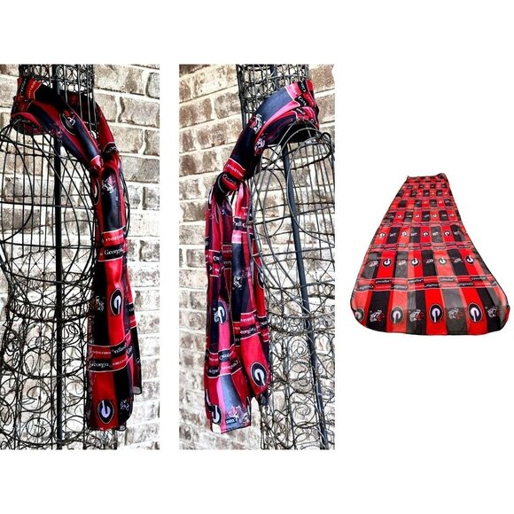 VTG University Georgia Scarf UGA Football Bulldogs Dawgs 58 in L x 12 in NWT - Picture 4 of 12
